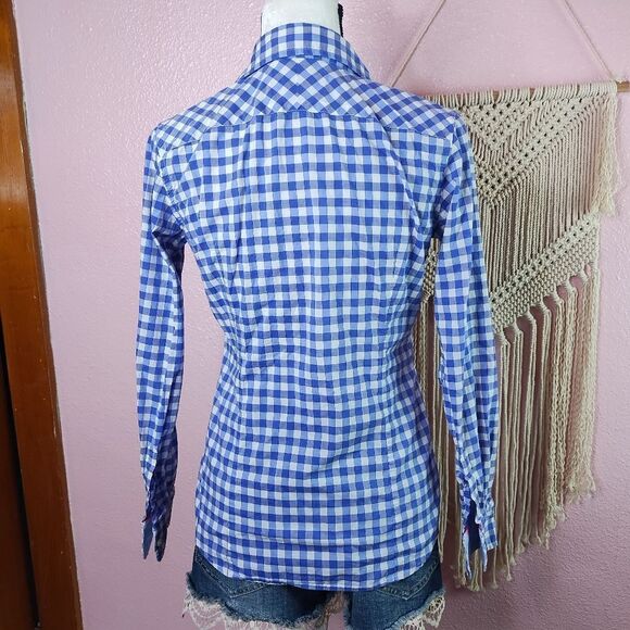 Banana Republic Gingham Button-Up Shirt XS - Picture 4 of 7